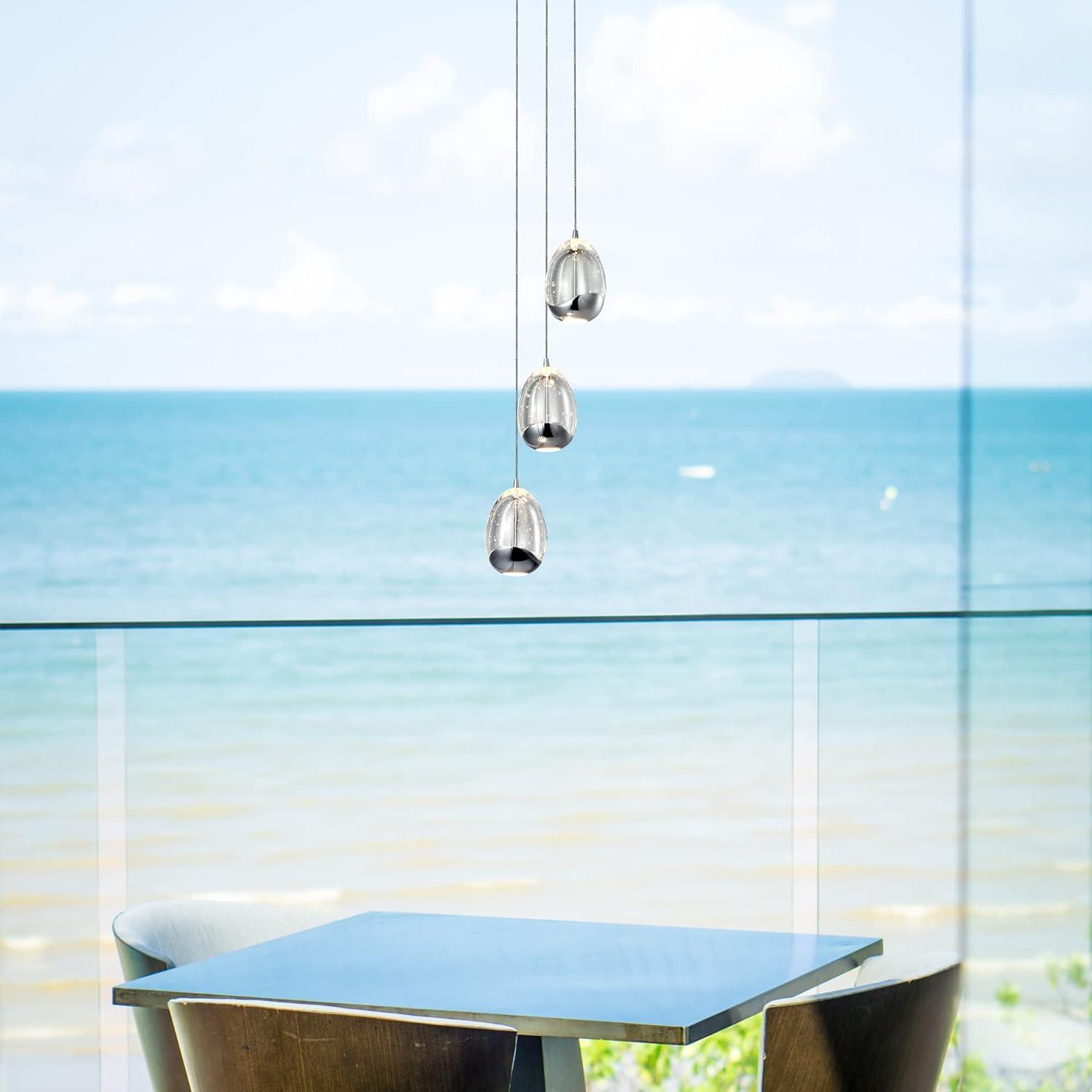 Artisan Deco 7.5" Polished Chrome Globe LED Pendant Light