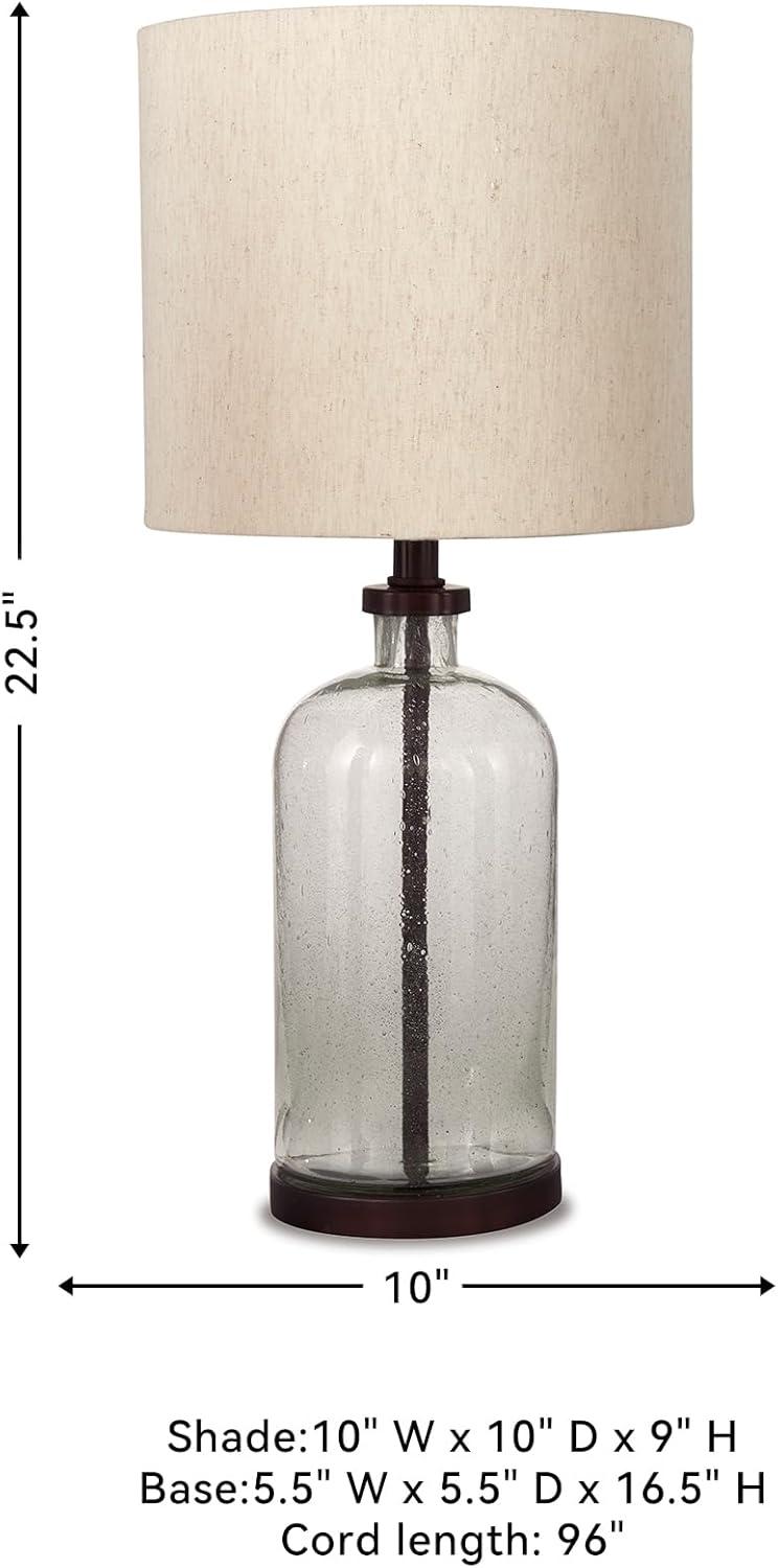 Signature Design by Ashley Bandile Table Lamp Clear/Bronze: Modern Accent, Polyester Shade, UL Listed