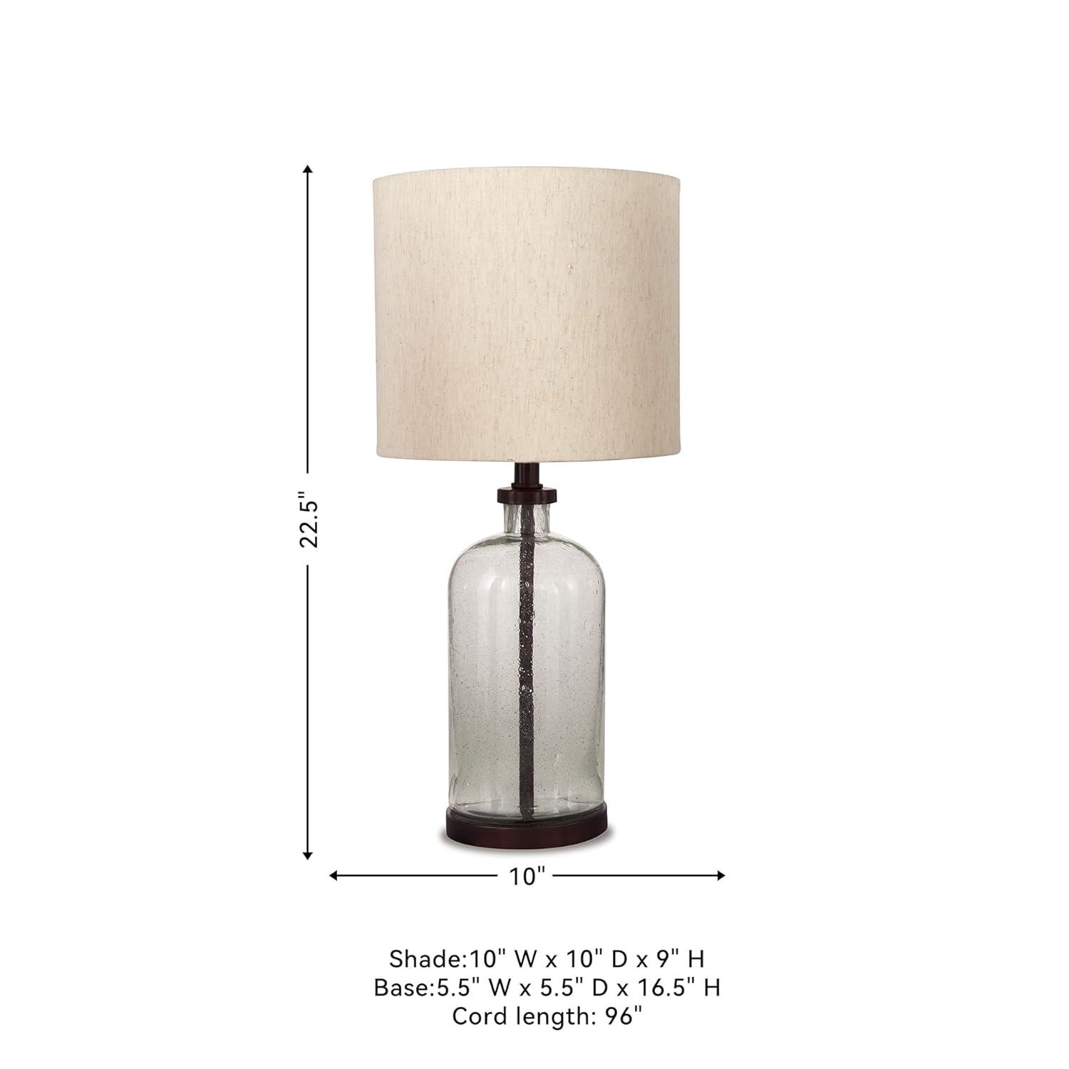 Signature Design by Ashley Bandile Table Lamp Clear/Bronze: Modern Accent, Polyester Shade, UL Listed
