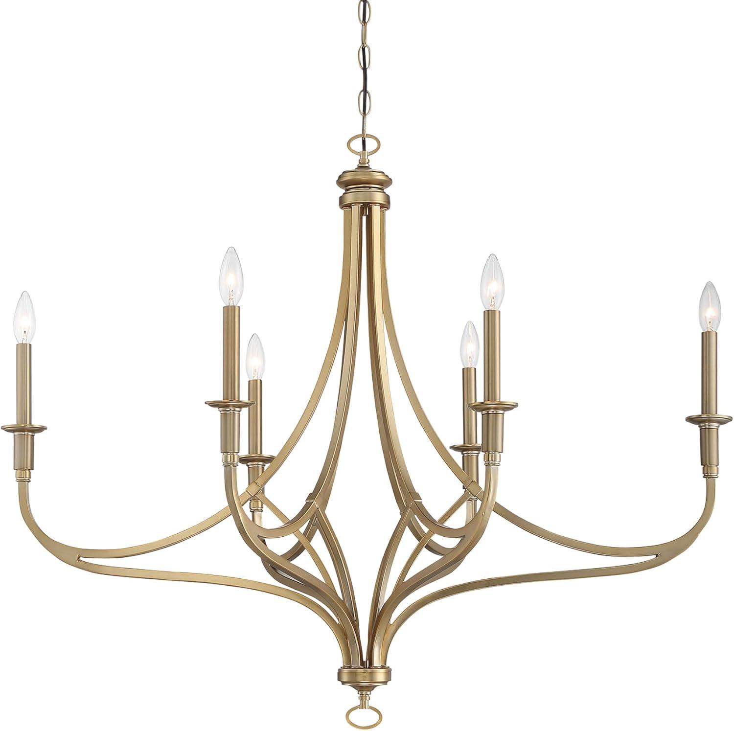 Minka Lavery Brushed Honey Gold Chandelier 40" Wide Modern 6-Light Fixture for Dining Room House Foyer Kitchen Entryway Bedroom