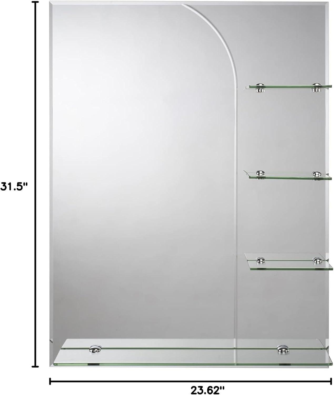 Croydex Fairfield Easy Install, Arch Bathroom Mirror with Single Shelf