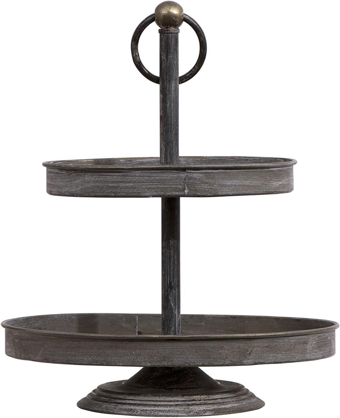 Creative Co-Op Decorative Metal 2-Tier Tray