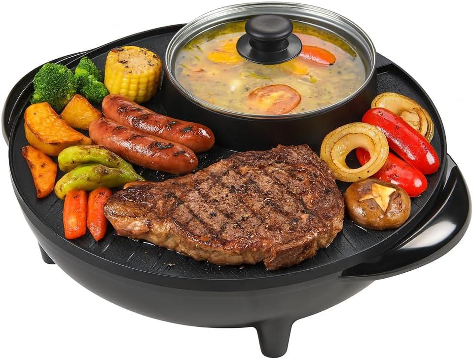 Ovente OVENTE 2-in-1 Hot Pot and Grill Combo