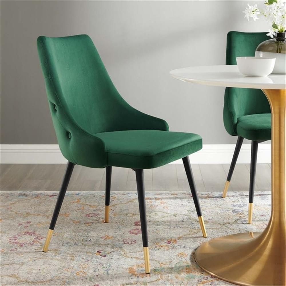 Modway Adorn 17.5" Tufted Performance Velvet Dining Side Chair in Green