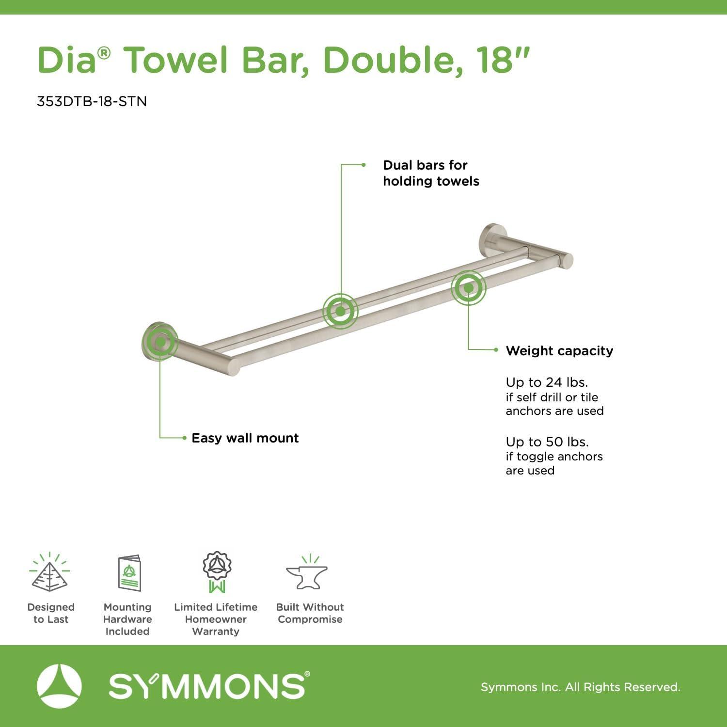Symmons Dia 18" Wall Mounted Double Towel Bar 353DTB-18-BBZ