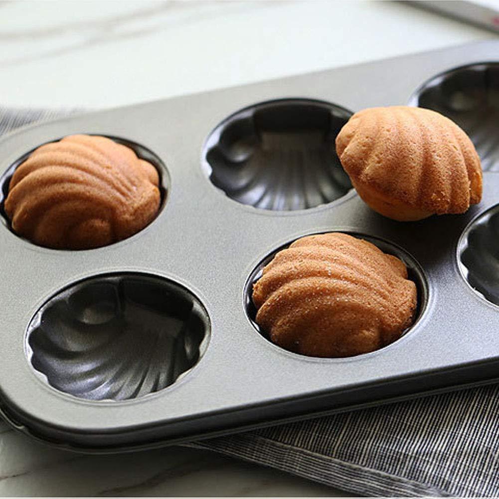Mold Cake Pan for Madeleine, ZEENEEK 12-Cavity Non-Stick Spherical Shell Madeline Bakeware for Oven Baking - 2 Pack