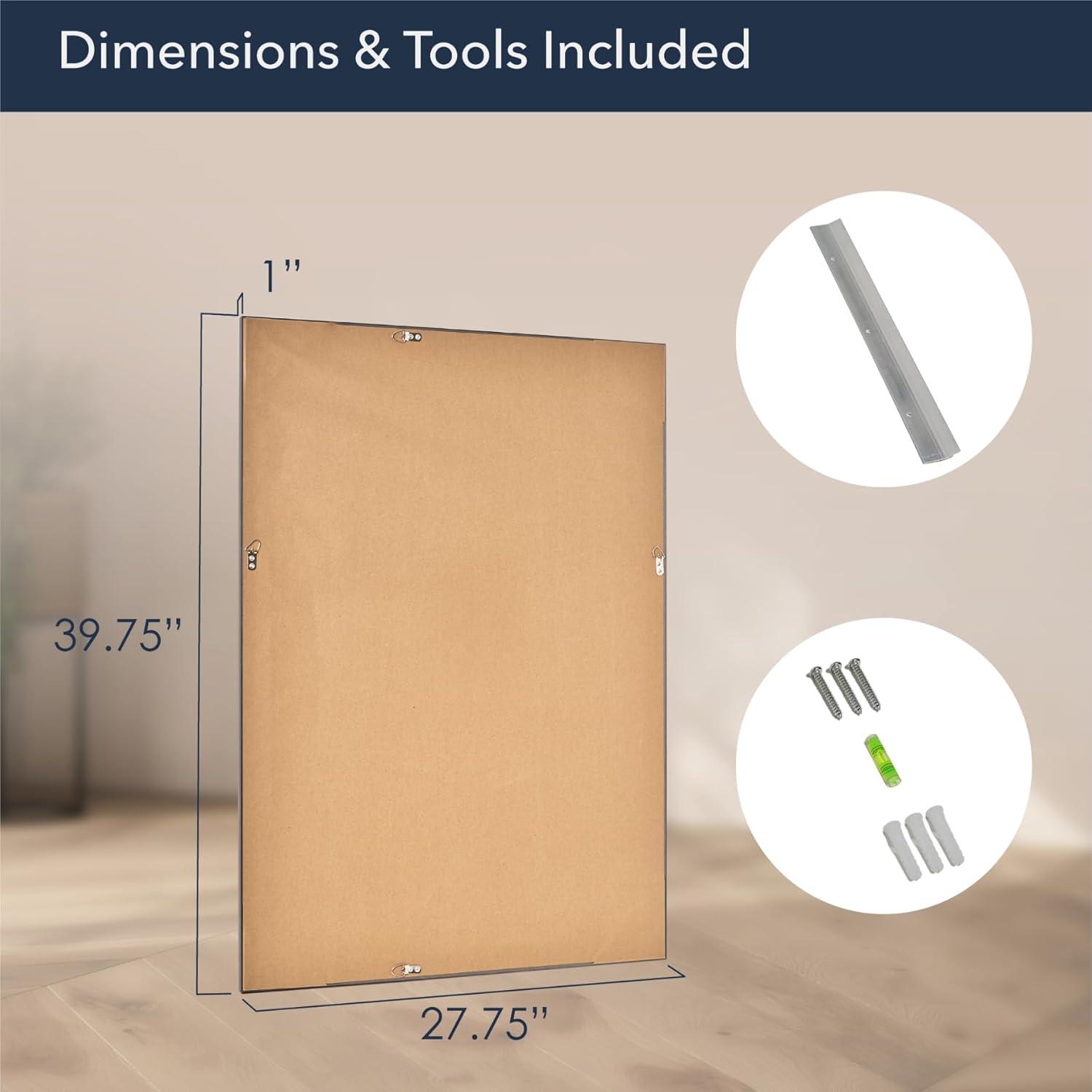 Head West Bronze & Copper Oil-Rubbed Framed Rectangle Wall Mirror with 4 D-Ring Hangers - 28" x 40"
