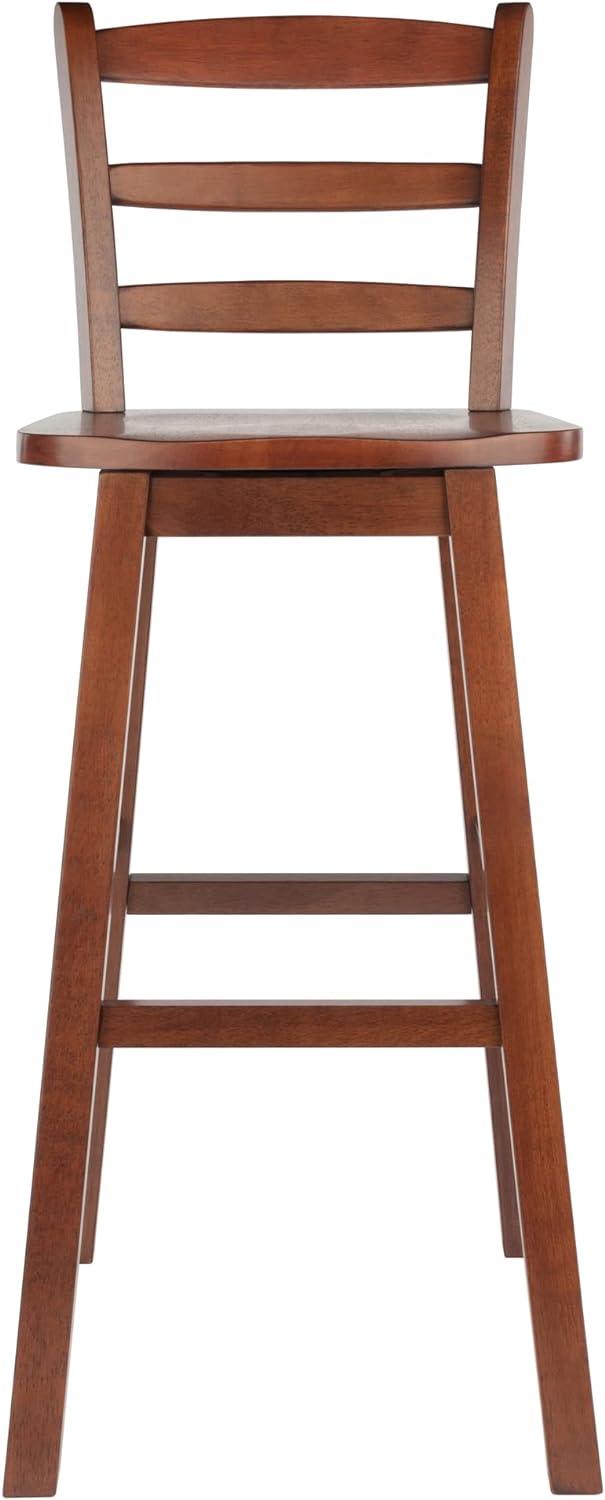 Winsome Scalera 16" Walnut Swivel Ladder Back Barstool