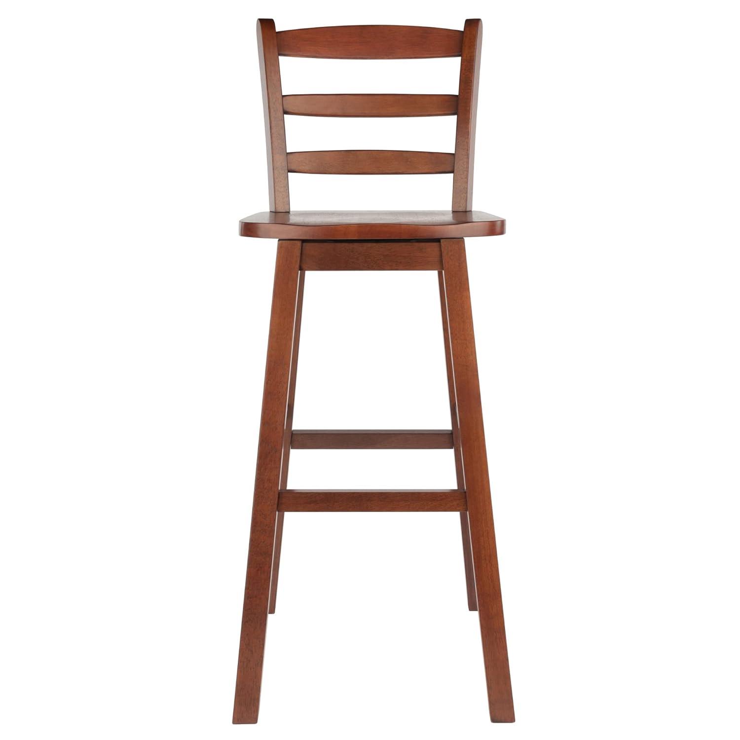 Winsome Scalera Ladder Back Swivel Seat Counter Height Barstool Walnut: Fixed Height, Wood Frame, 220lb Capacity