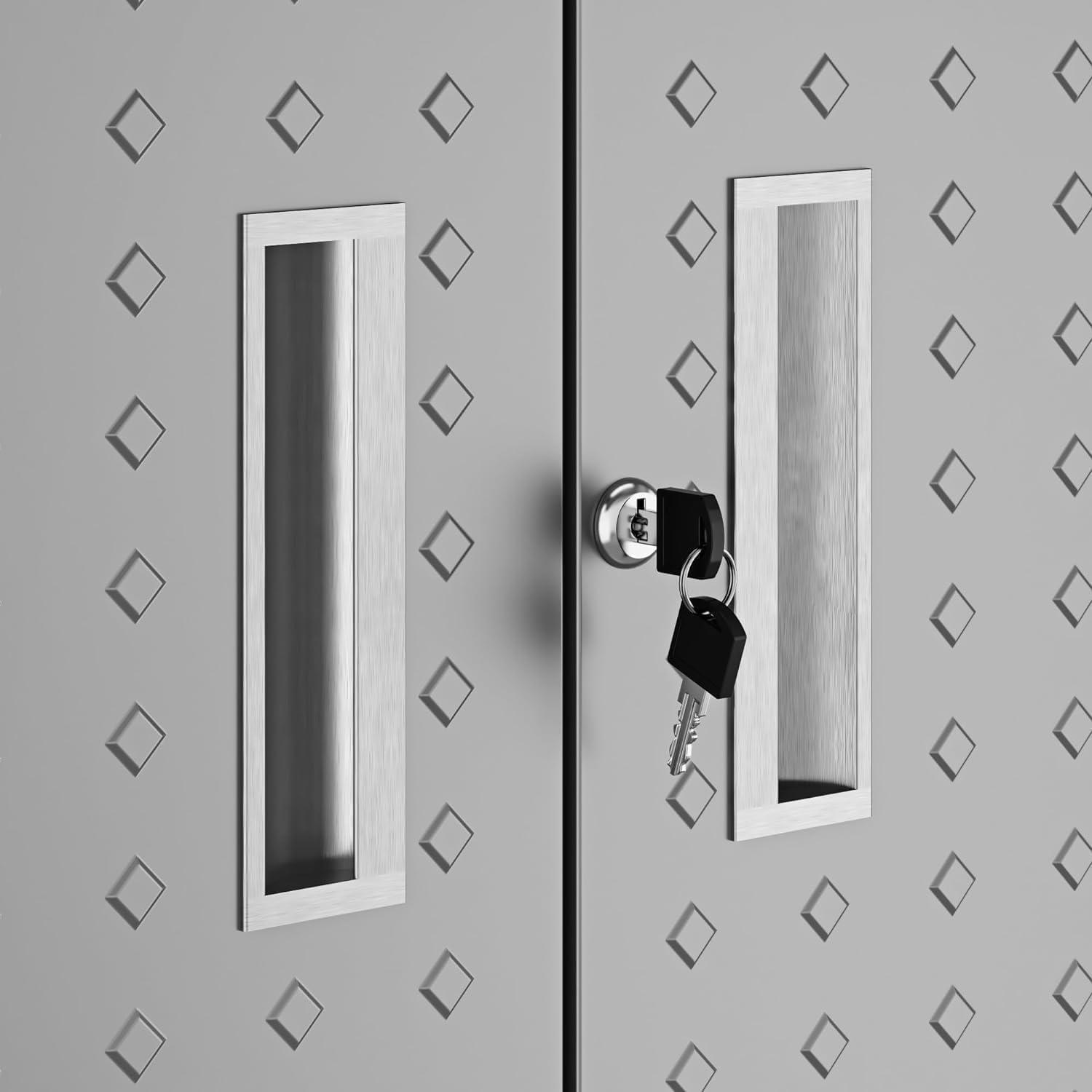 Manhattan Comfort Fortress Floating Garage Storage Cabinet, Black/Grey