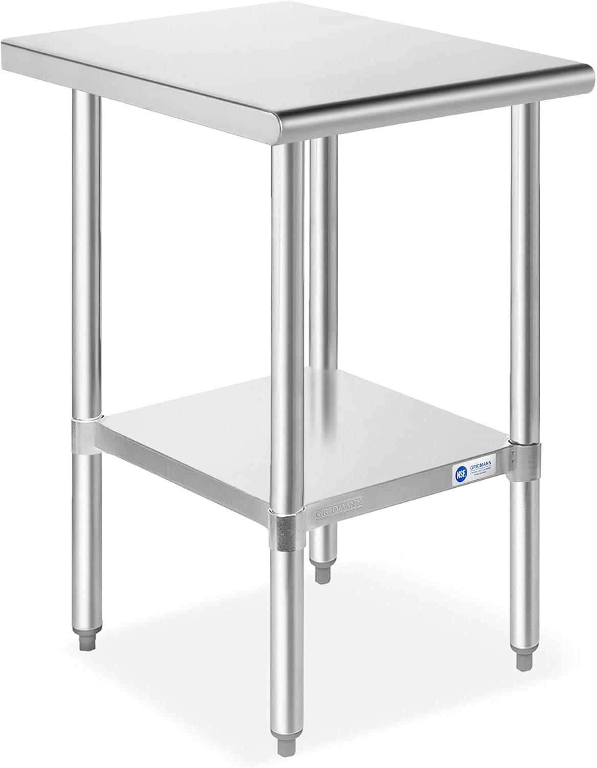 NSF Stainless Steel Commercial Prep Table By GRIDMANN