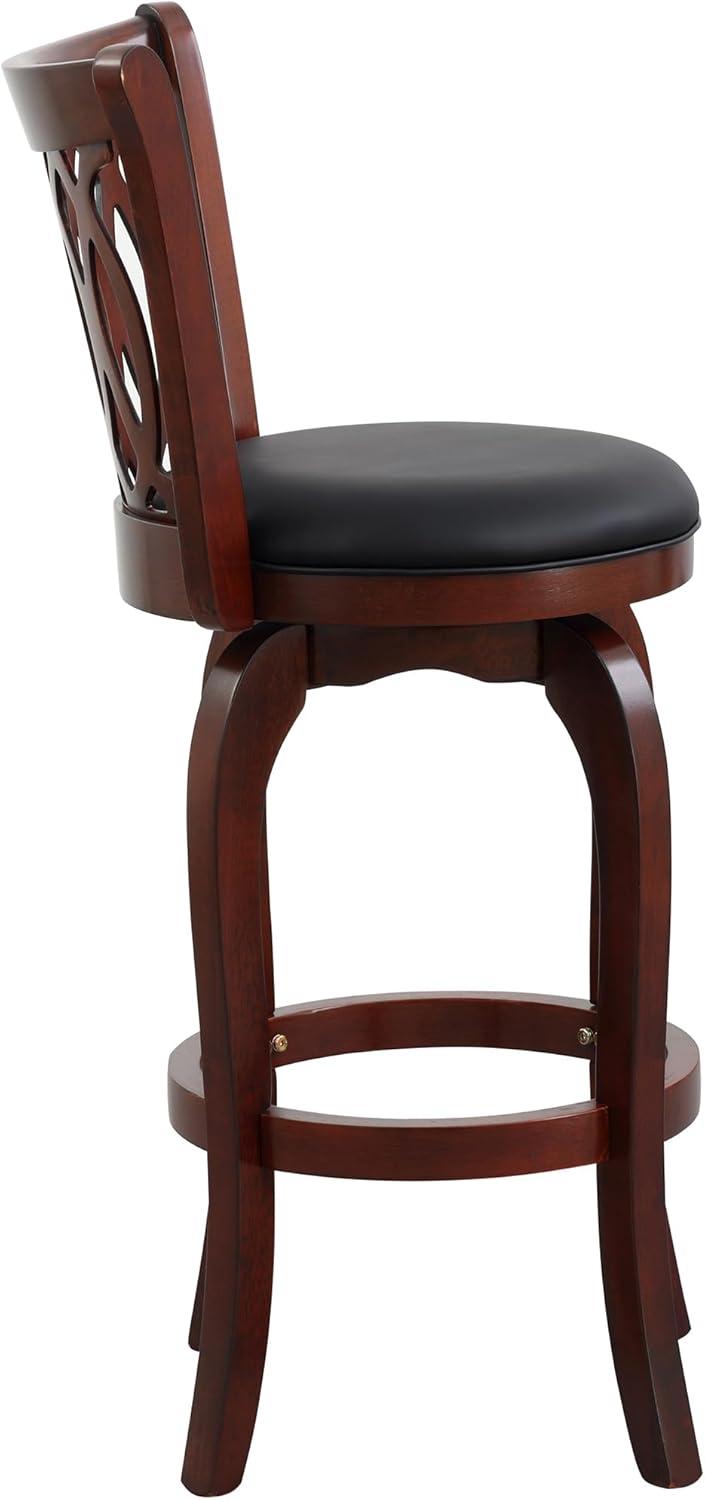 Shapel Faux Leather Swivel Bar Stool in Dark Cherry - Lexicon