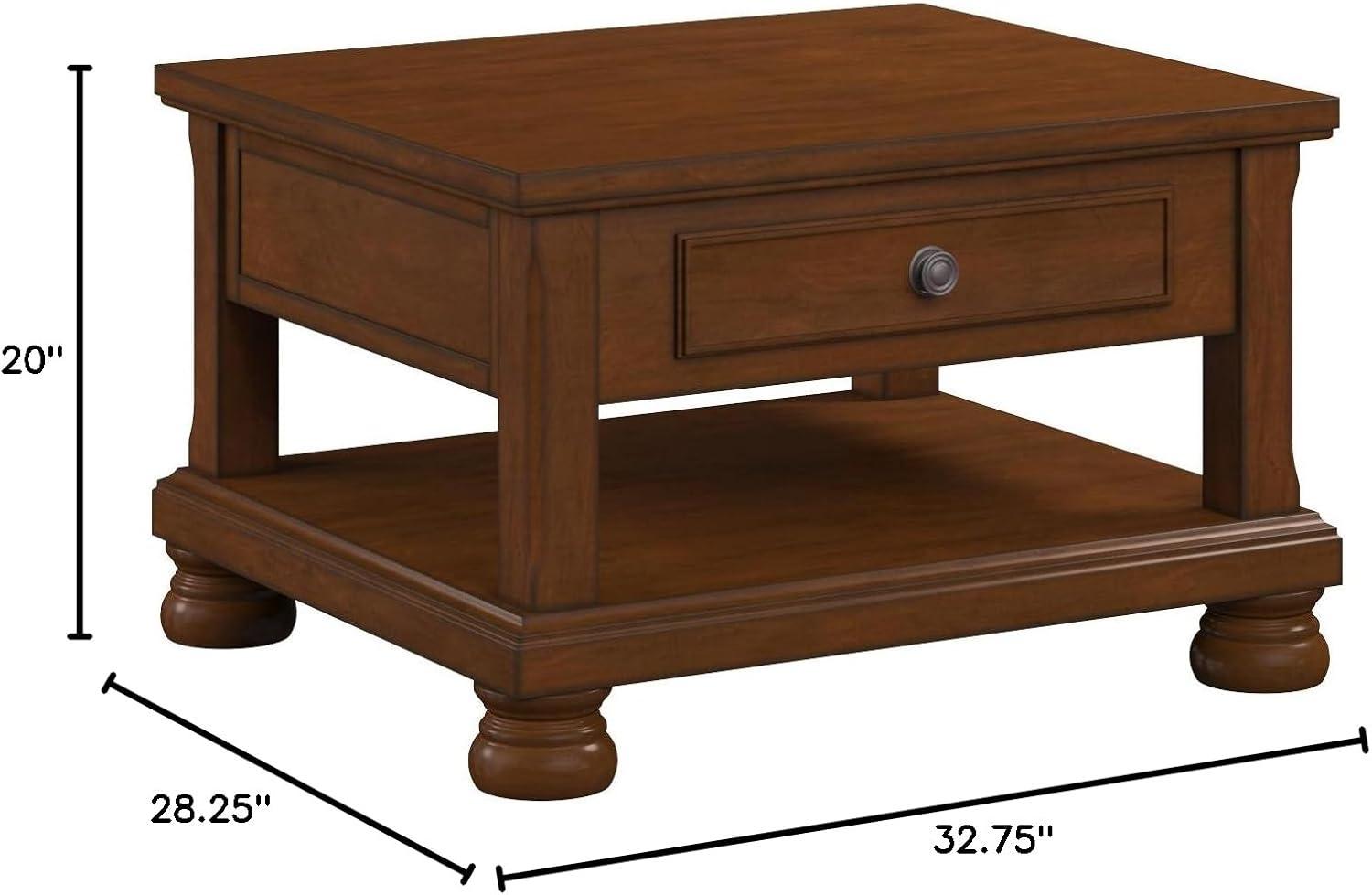 Signature Design by Ashley Casual Porter Coffee Table with Lift Top Rustic Brown