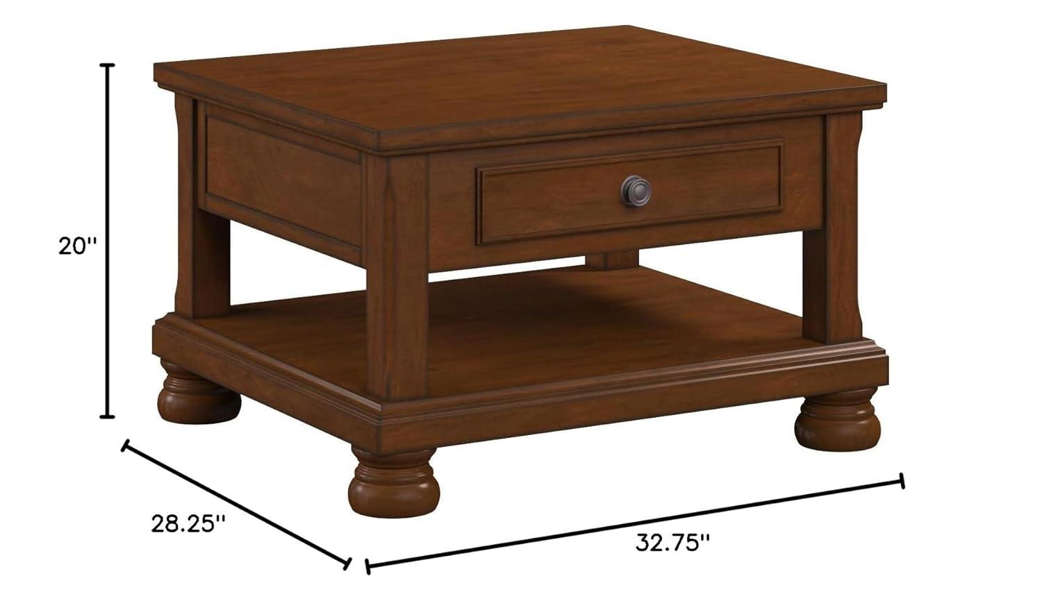 Signature Design by Ashley Casual Porter Coffee Table with Lift Top Rustic Brown