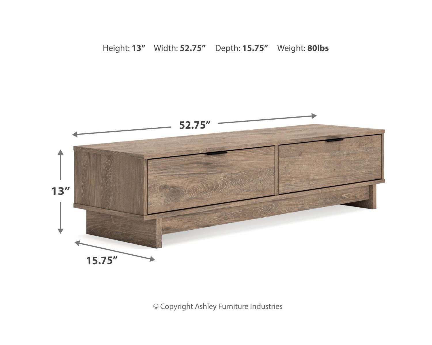 Signature Design by Ashley Contemporary Oliah Storage Bench  Natural