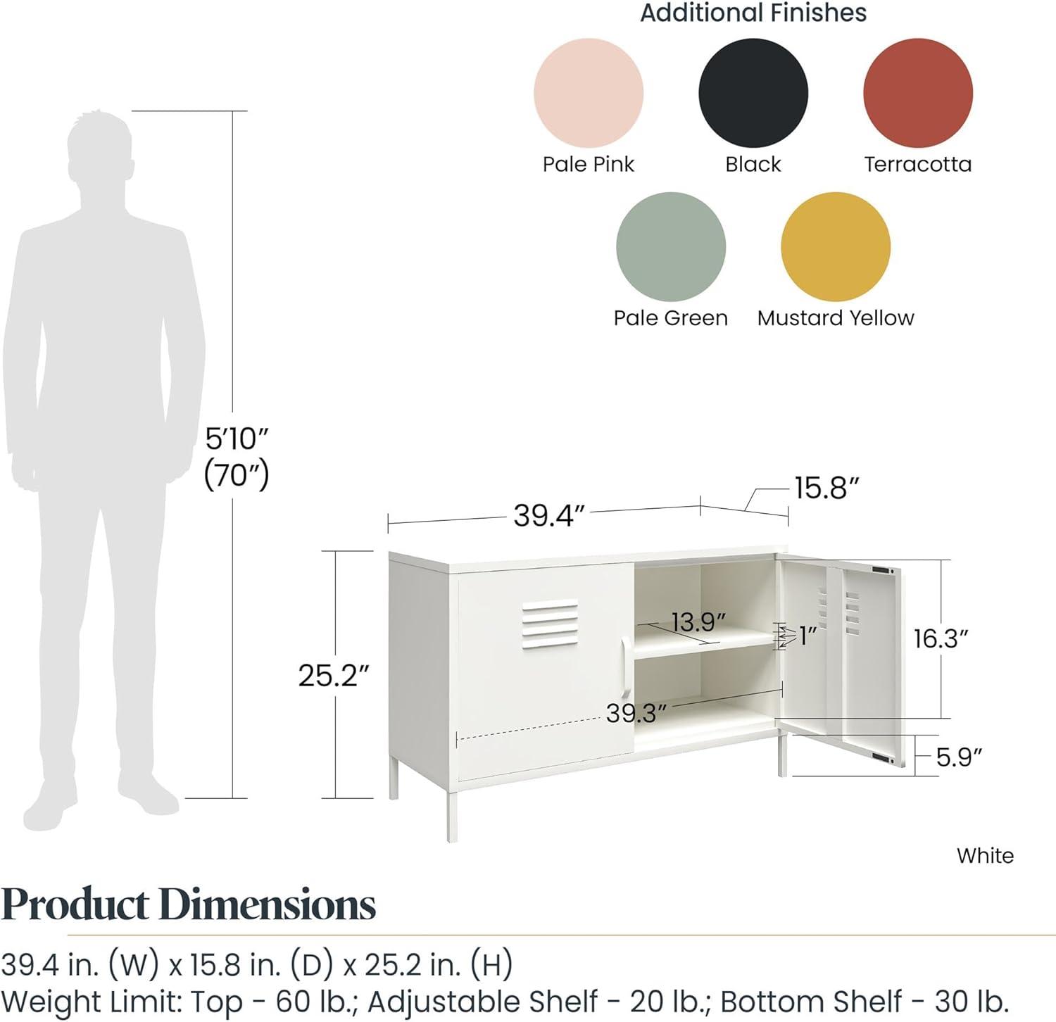 RealRooms Shadwick 2 Door Metal Locker Accent Cabinet