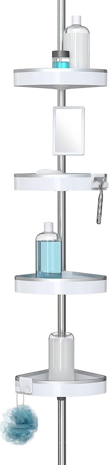 Better Living Products HiRISE 4 Tension Shower Caddy w/Mirror