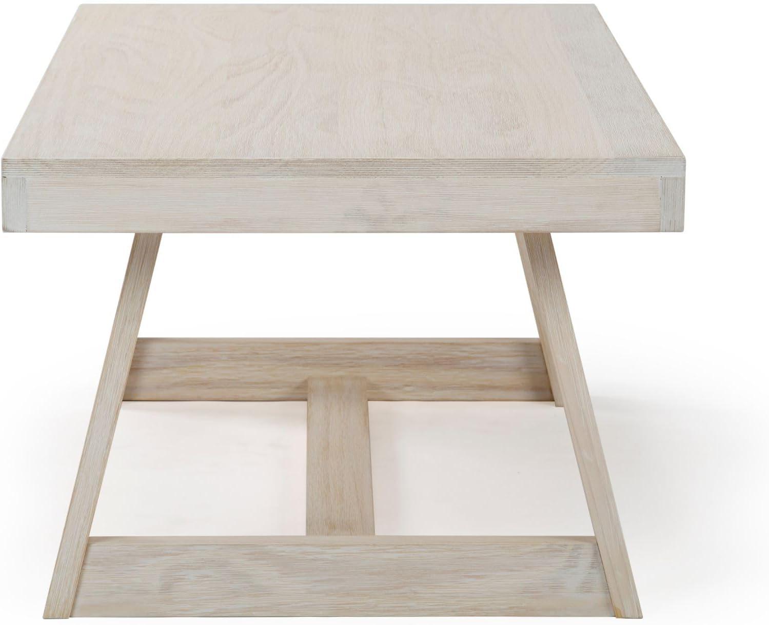 Plank+Beam Farmhouse Coffee Table, 48" Solid Wood Tables for Living Room, Rectangular Center Table