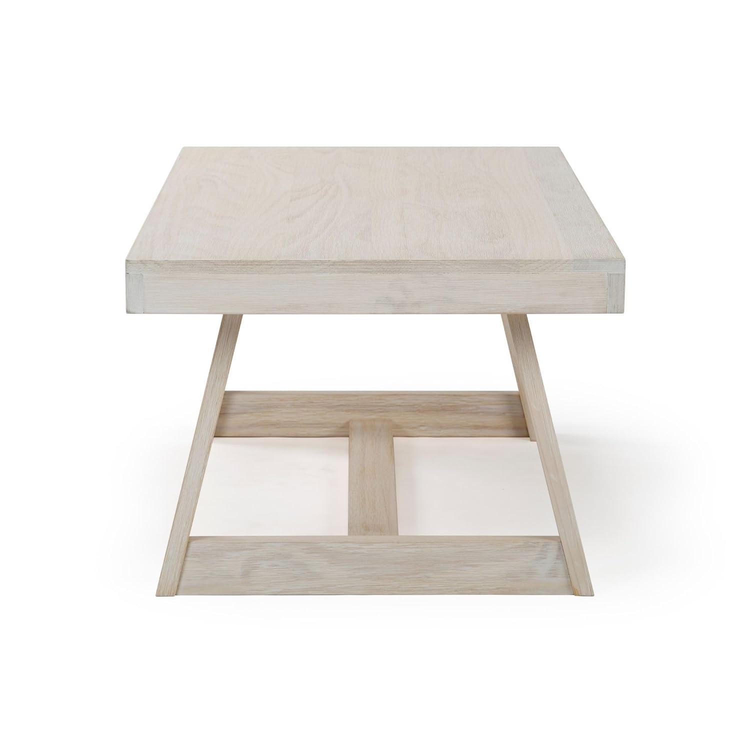 Plank+Beam Farmhouse Coffee Table, 48" Solid Wood Tables for Living Room, Rectangular Center Table