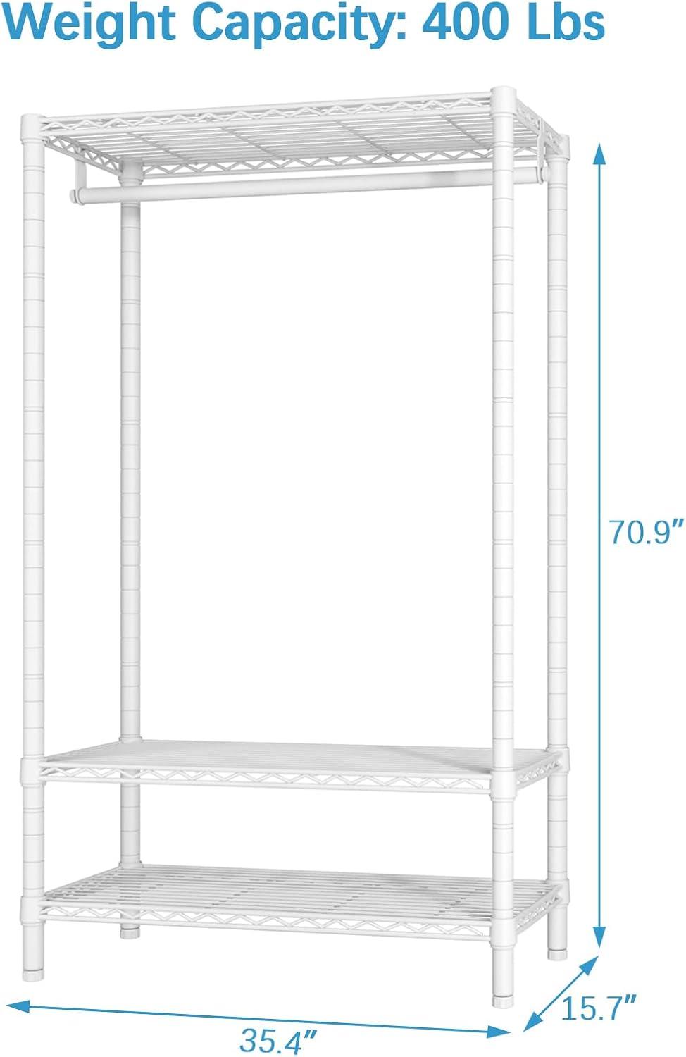 VIPEK V1S 3 Tier Wire Garment Rack Heavy Duty Clothes Rack Freestanding Wardrobe, Max Load 400LBS