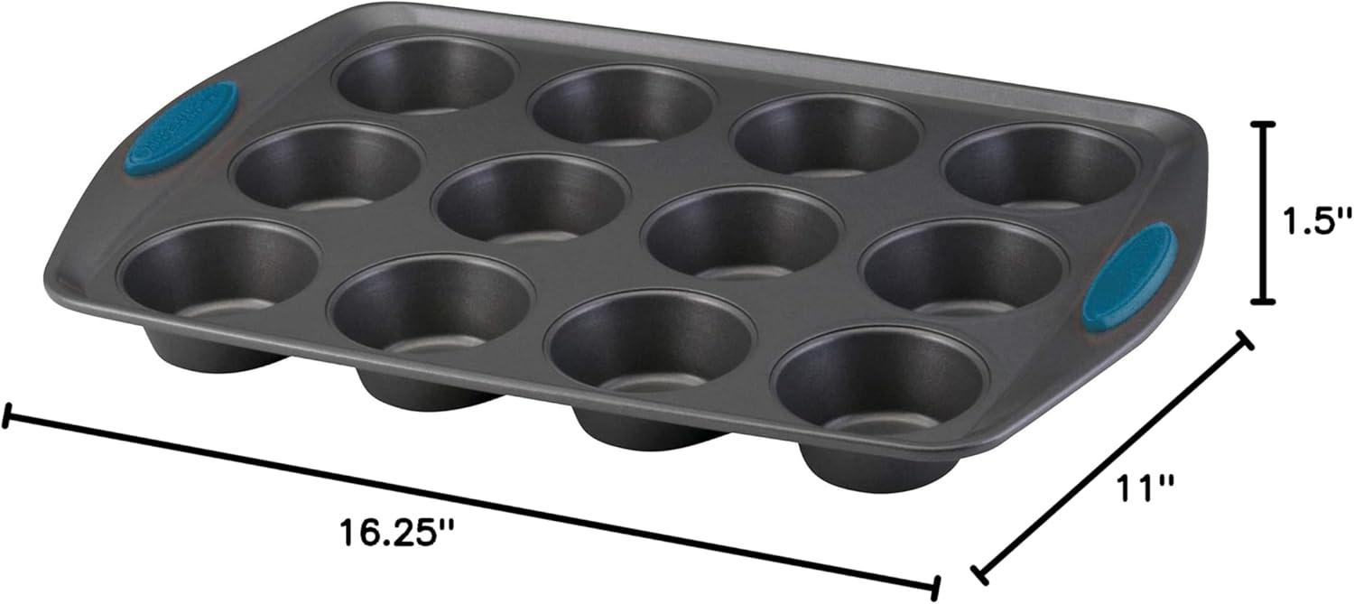 Gray Non-Stick 12-Cup Oven-Safe Muffin and Cupcake Pan