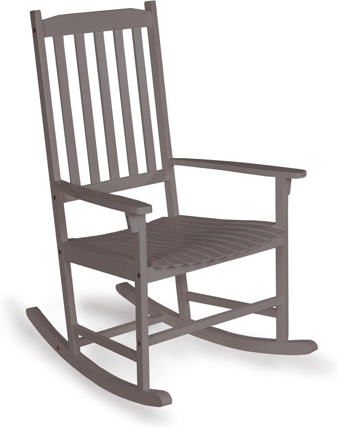 Seagrove Farmhouse Classic Slat-Back 350-LBS Support Acacia Wood Outdoor Rocking Chair- JONATHAN Y