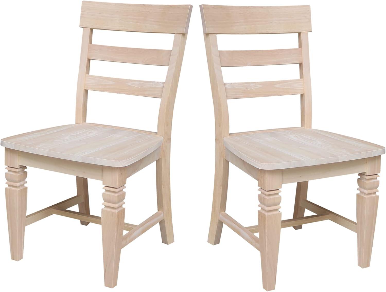 Set of Two Java Chairs with Solid Wood Seats