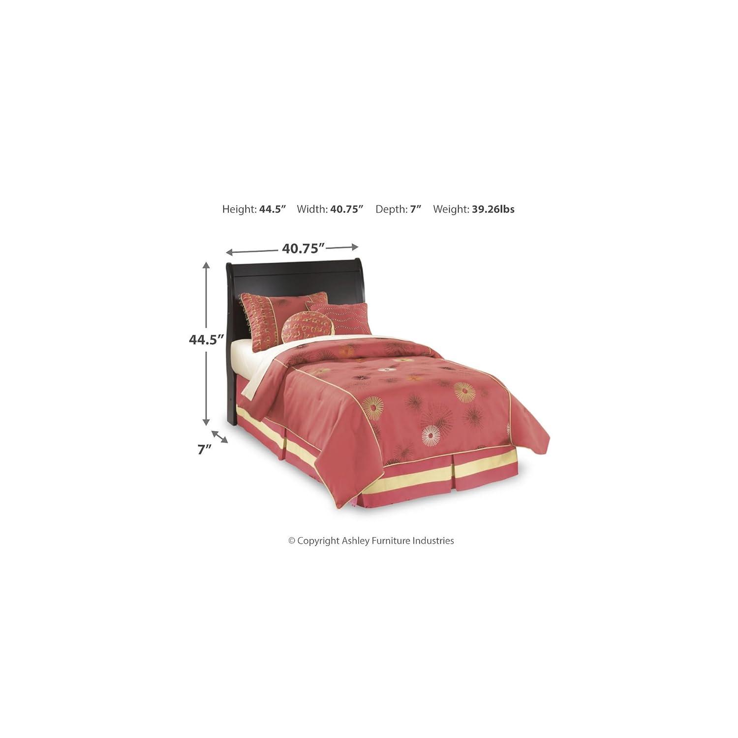 Signature Design by Ashley Casual Huey Vineyard Twin Sleigh Headboard  Black