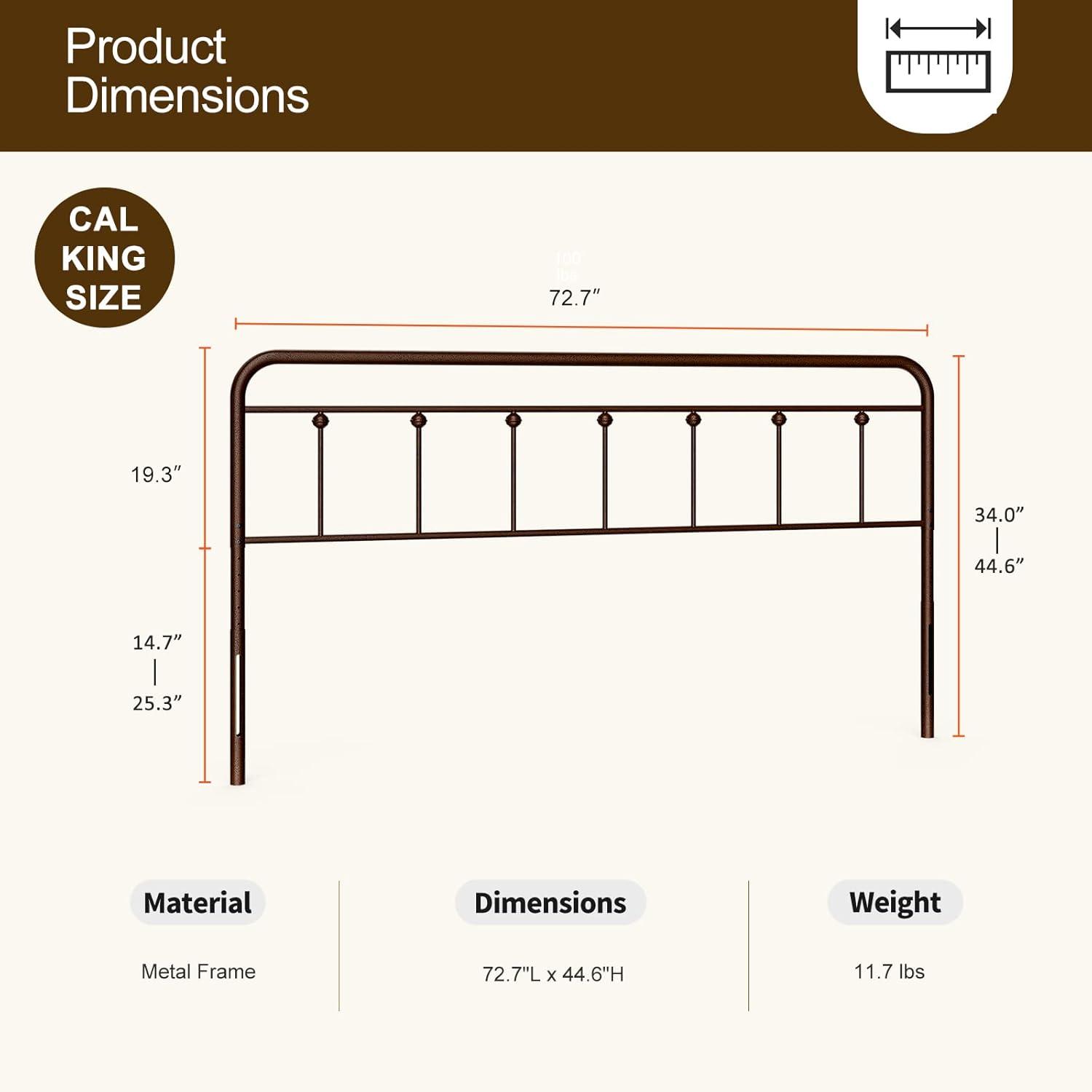 August Grove® August Grove® Metal Headboard - Adjustable Height - Farmhouse Victorian Style