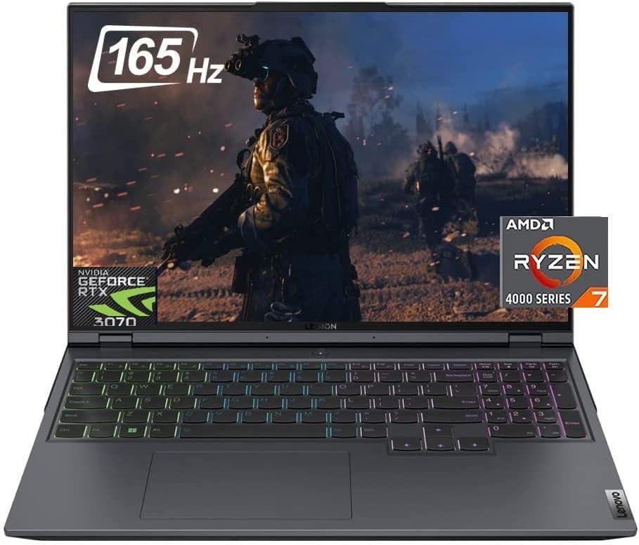 Lenovo Legion 5 Pro 16" QHD 165Hz Gaming Laptop, AMD Ryzen 7 5800H, 64GB RAM, 2TB PCIe SSD, NVIDIA GeForce RTX 3070, Backlit Keyboard, 720P Webcam, Grey, Win 11 Pro, 32GB Hotface USB Card (Renewed)