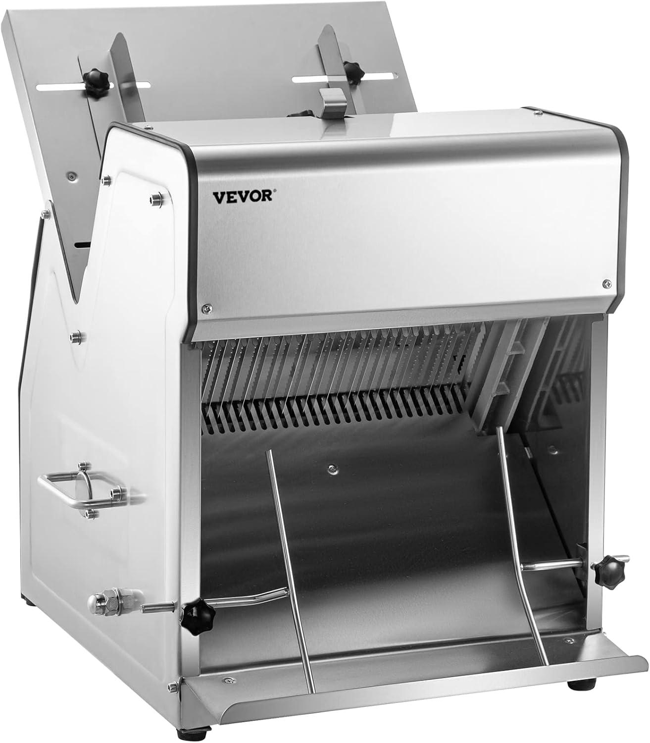VEVOR Commercial Toast Bread Slicer 12mm Thickness, Electric Bread Cutting Machine 31 Pcs, Commercial Bakery Bread Slicer,110V Toast Cutter Cutting Machine, Bread Cutter for Bread Sheet Cutter Cutting