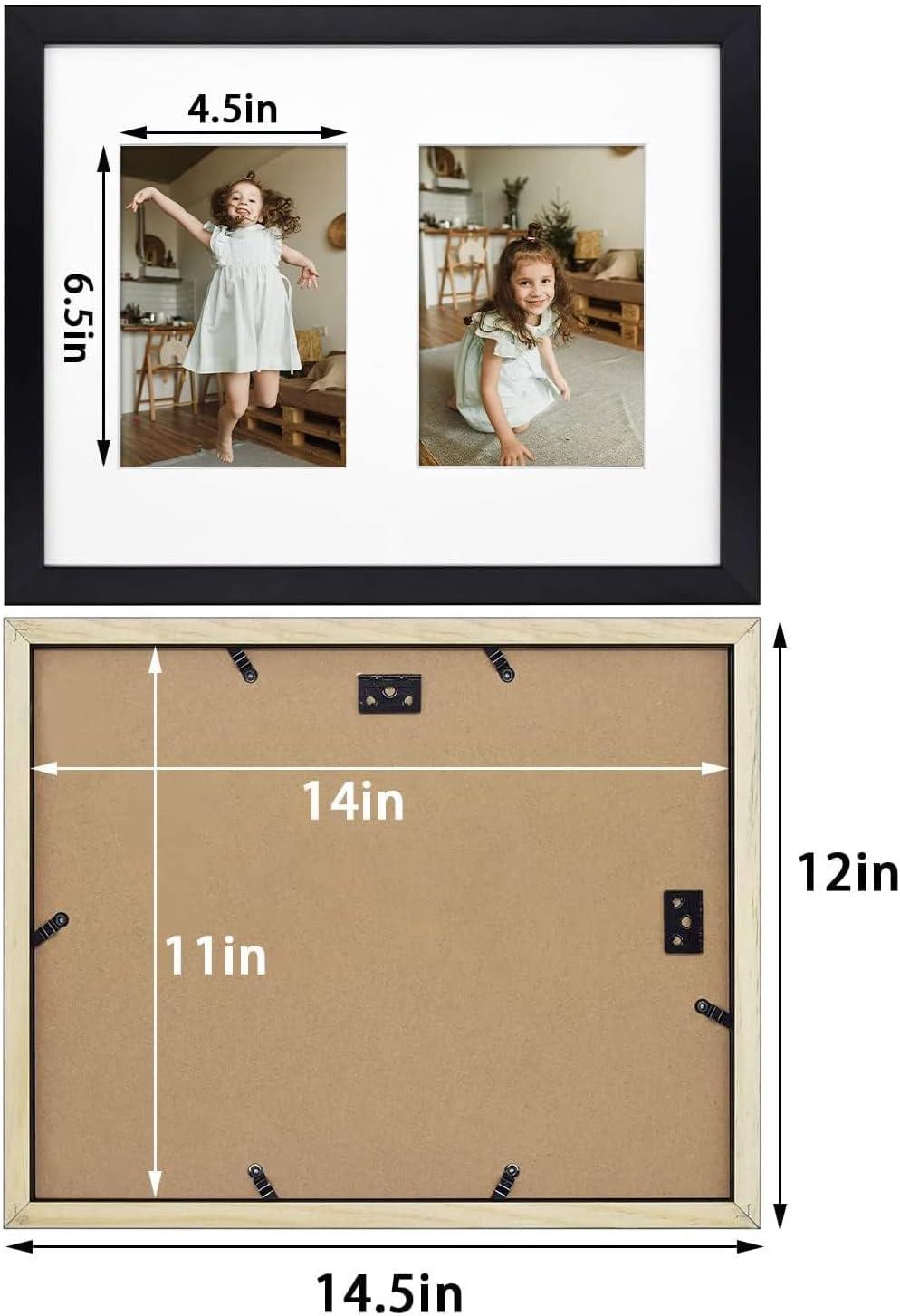 Black Wood Collage Frame with White Mat for 5x7 Photos