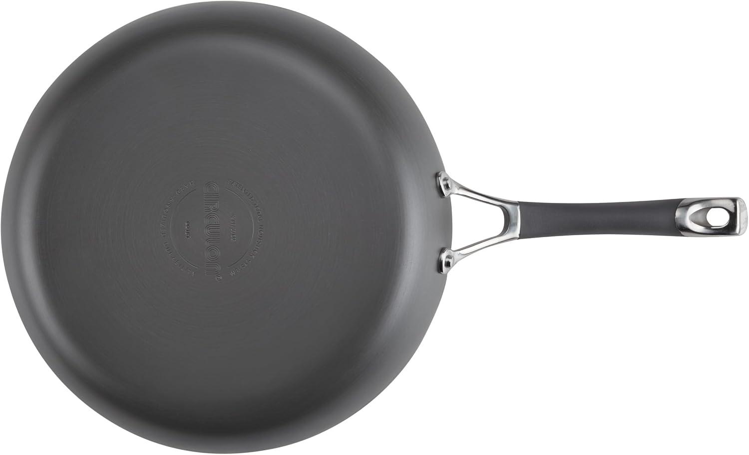 Circulon Radiance 12" Covered Deep Skillet: Nonstick Hard Anodized, 12 Inch with Lid, Oven & Dishwasher Safe