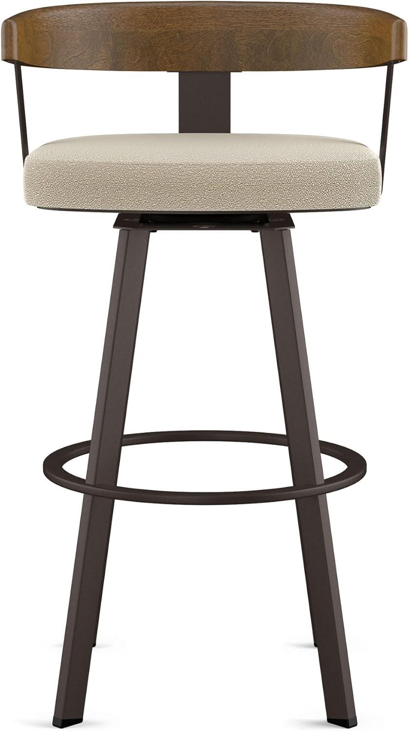 Amisco Lars Upholstered Barstool Cream/Dark Brown