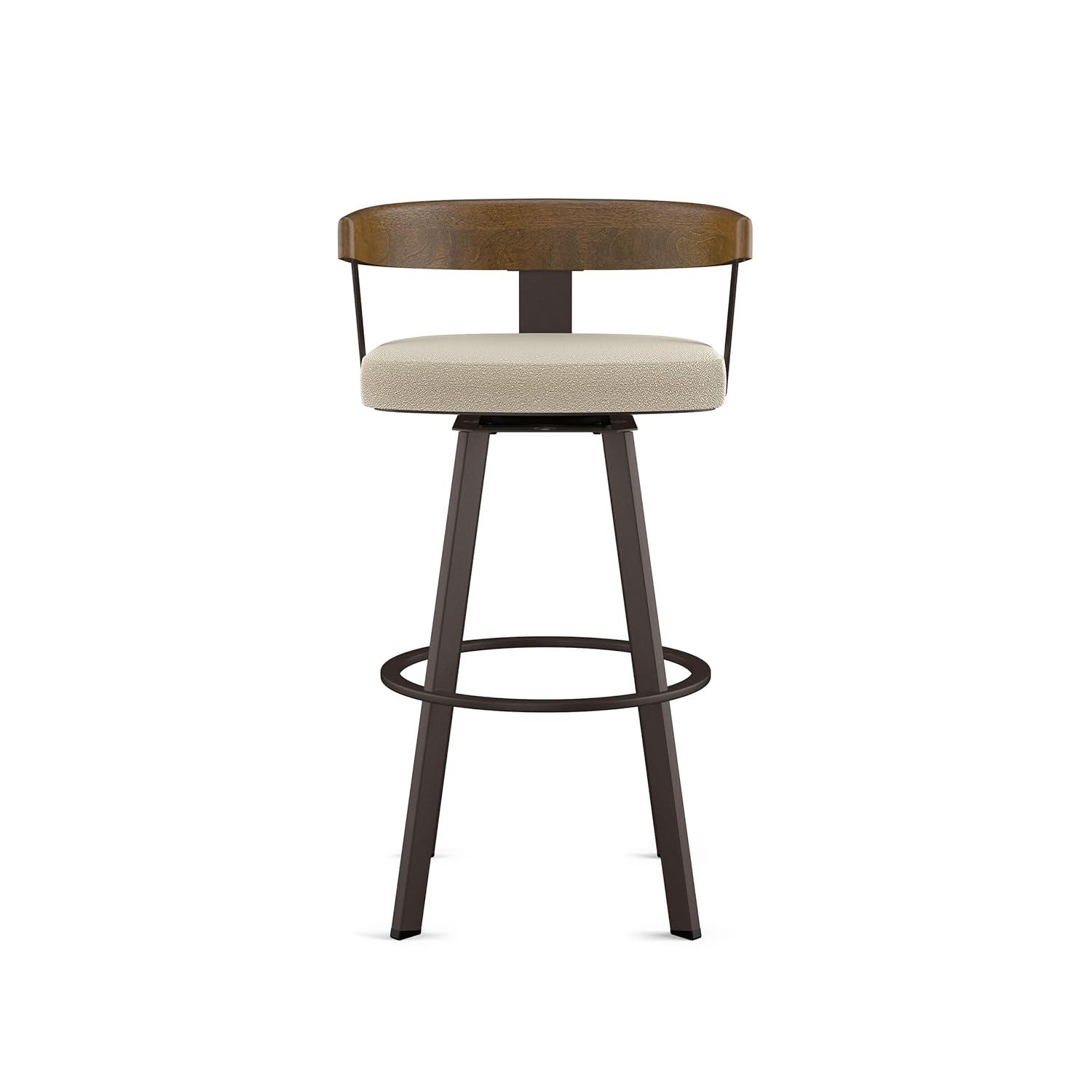 Amisco Lars Upholstered Barstool Cream/Dark Brown