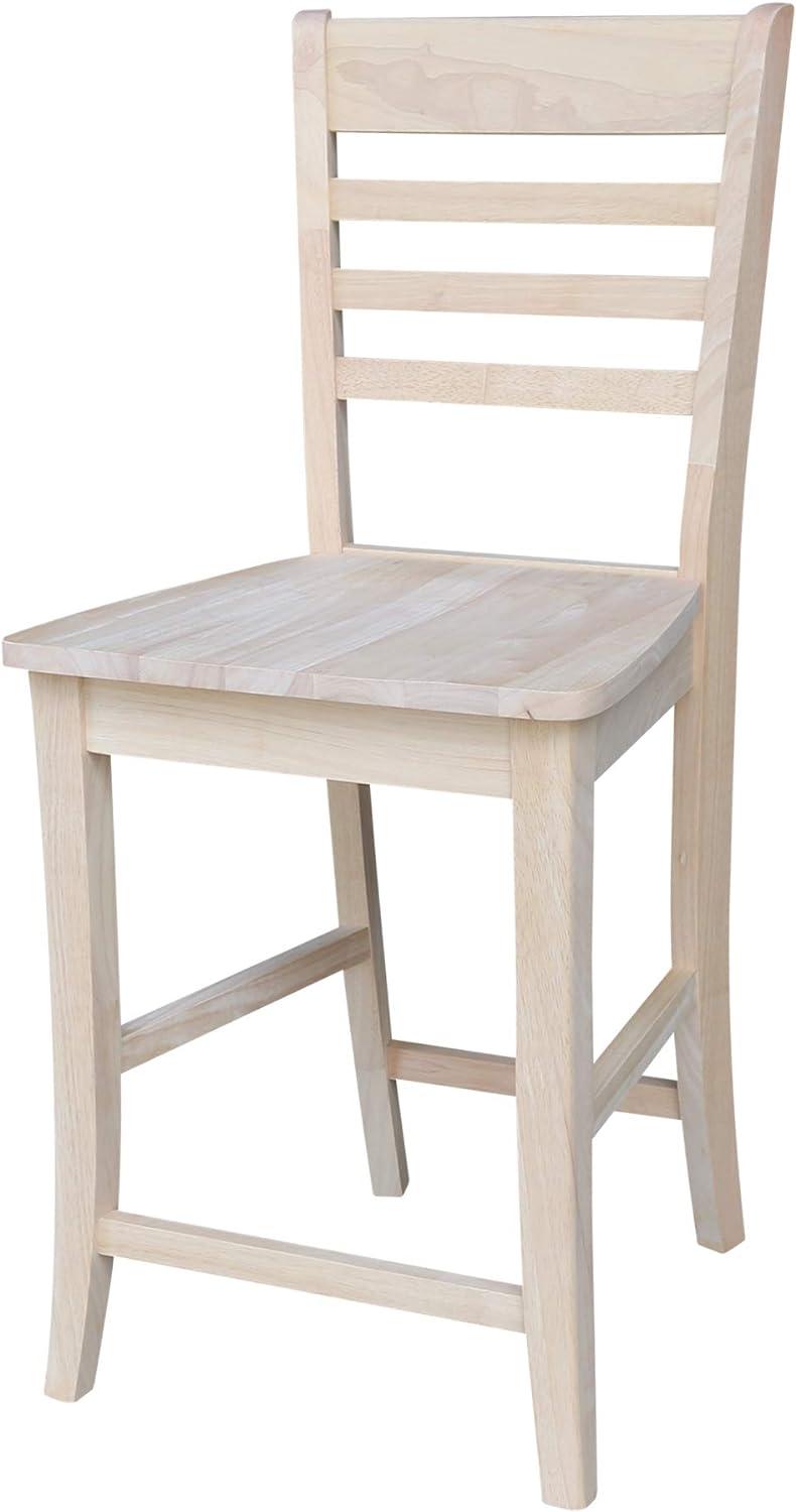 Roma 24-Inch Unfinished Solid Wood Counter Stool