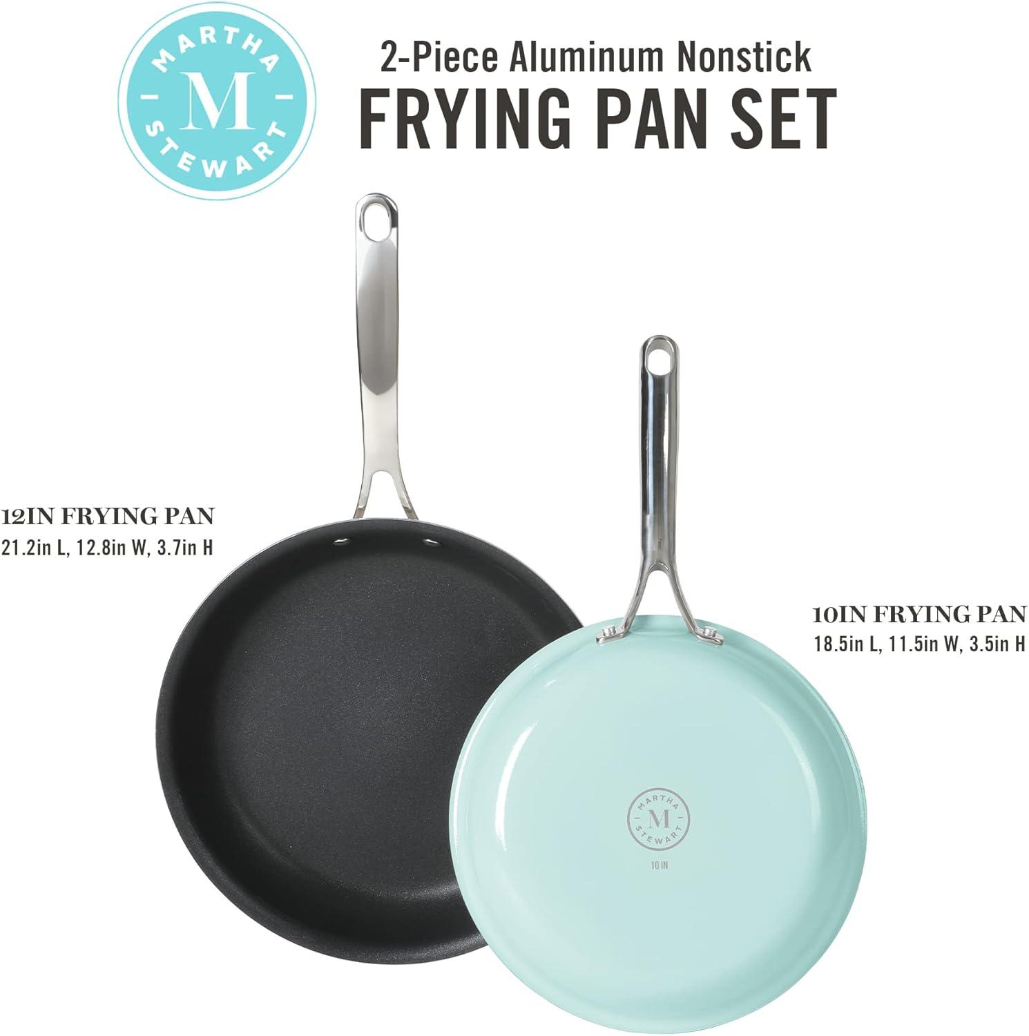 Turquoise Aluminum Nonstick 2-Piece Fry Pan Set