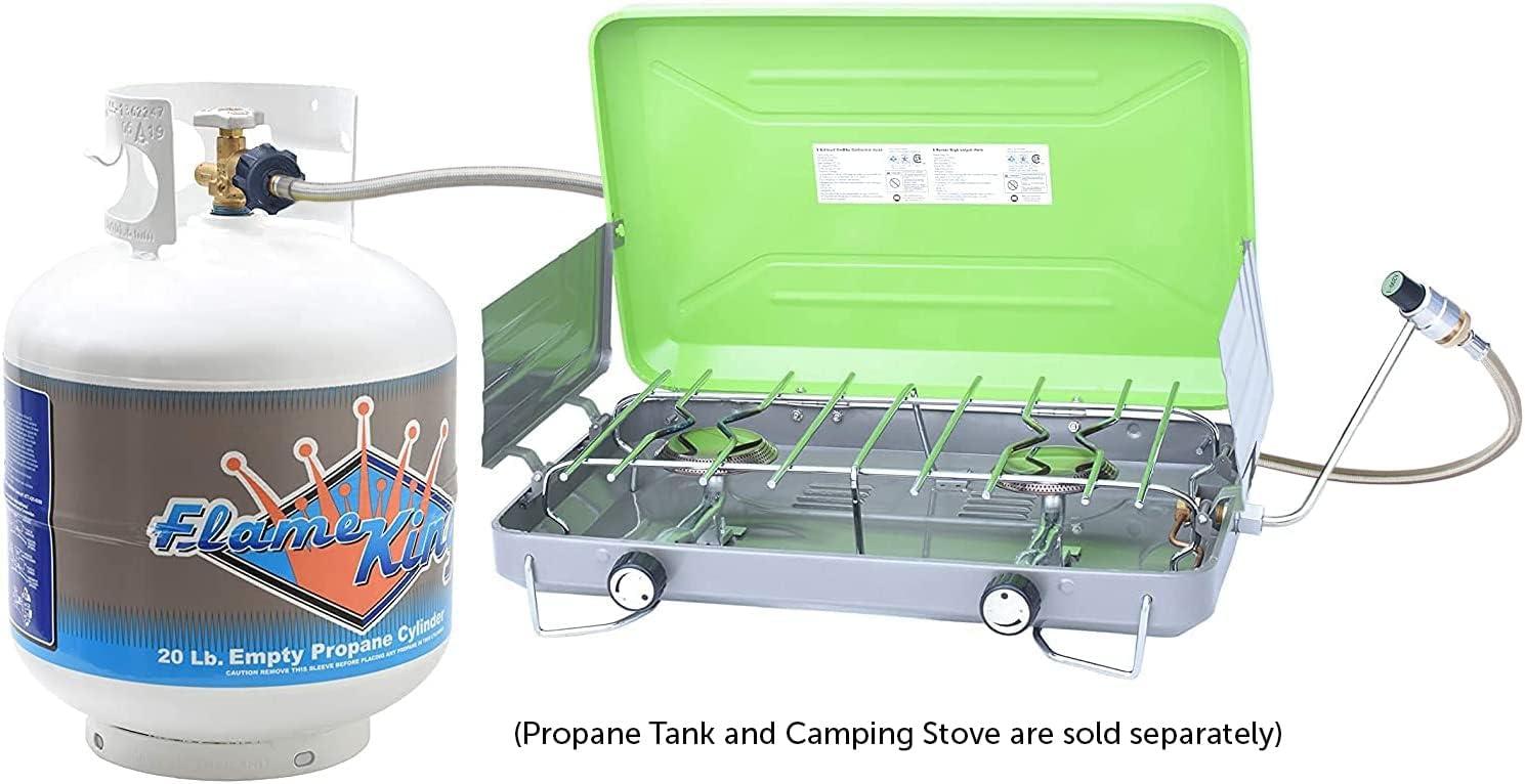 Flame King Flame King 5ft Steel Braided Hose, 1lb to 20lb Adapter for Portable Appliances