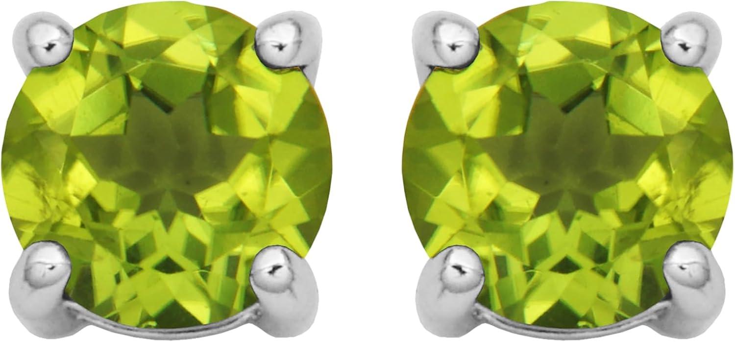 Amazon Essentials Sterling Silver Round Birthstone Stud Earrings (previously Amazon Collection)