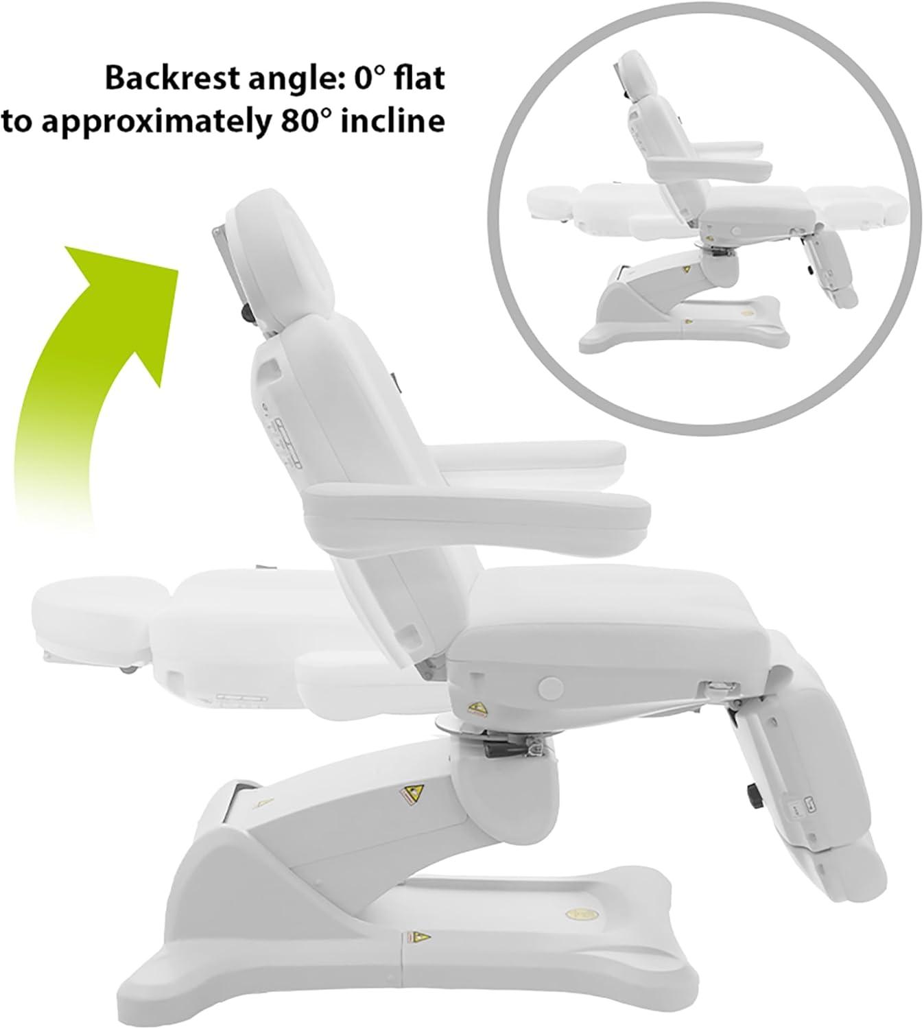 White Electric Medical Spa Treatment Chair with Adjustable Features