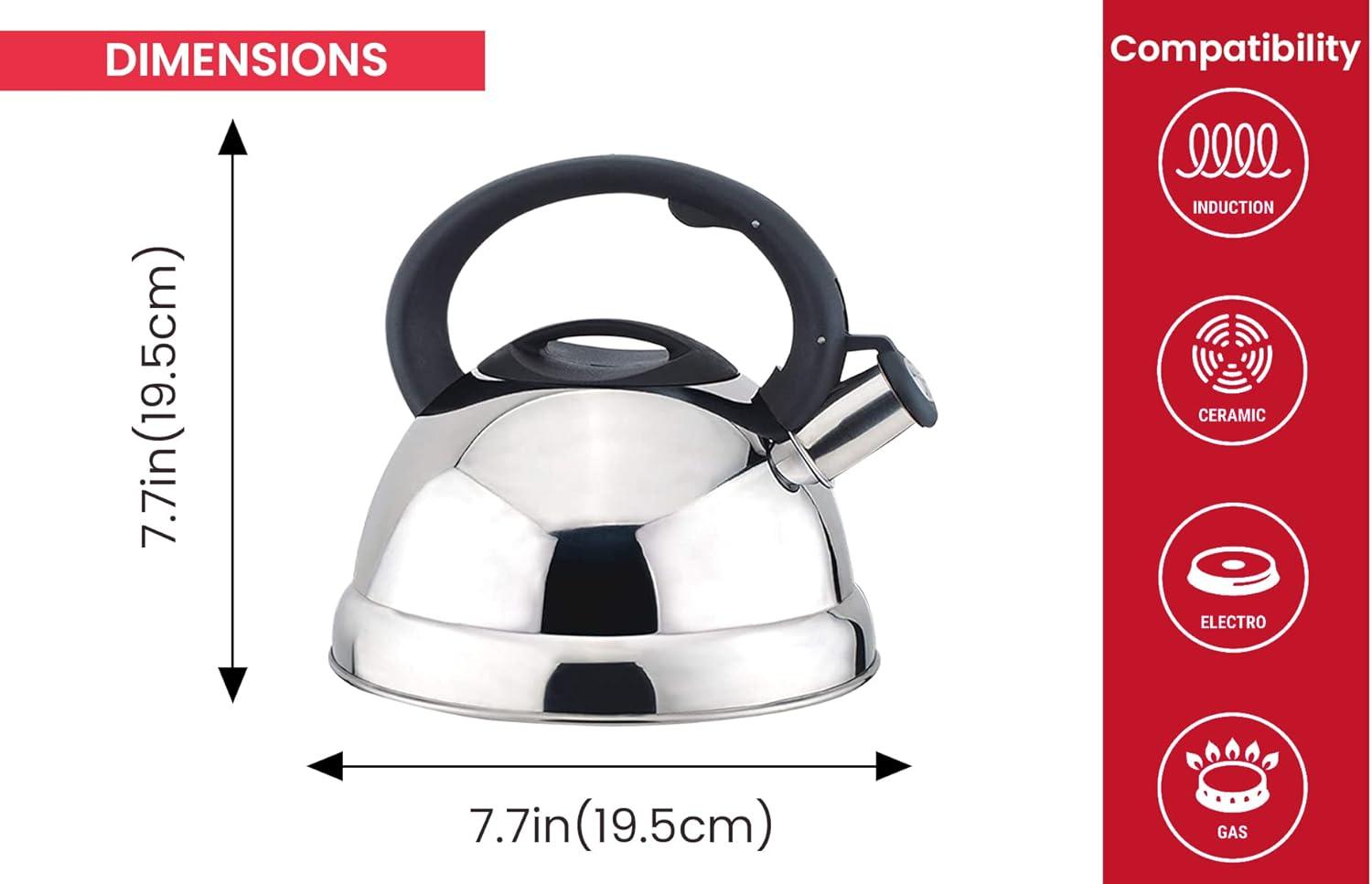 Stainless Steel 2.5 Quart Whistling Tea Kettle