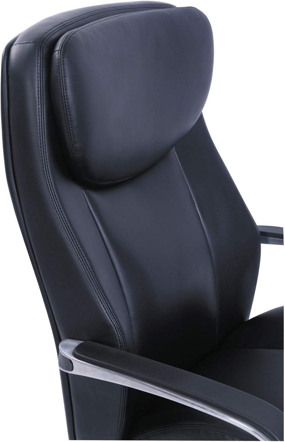 La-Z-Boy Commercial 2000 Big/Tall Executive Chair, Lumbar, Supports 400 lb, 20.25" to 23.25" Seat Height, Black Seat/Back, Silver Base