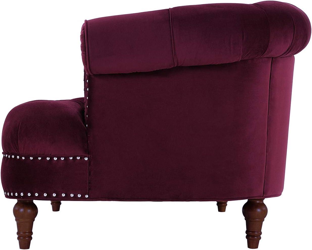 La Rosa 68.5" Victorian Chesterfield Loveseat Burgundy