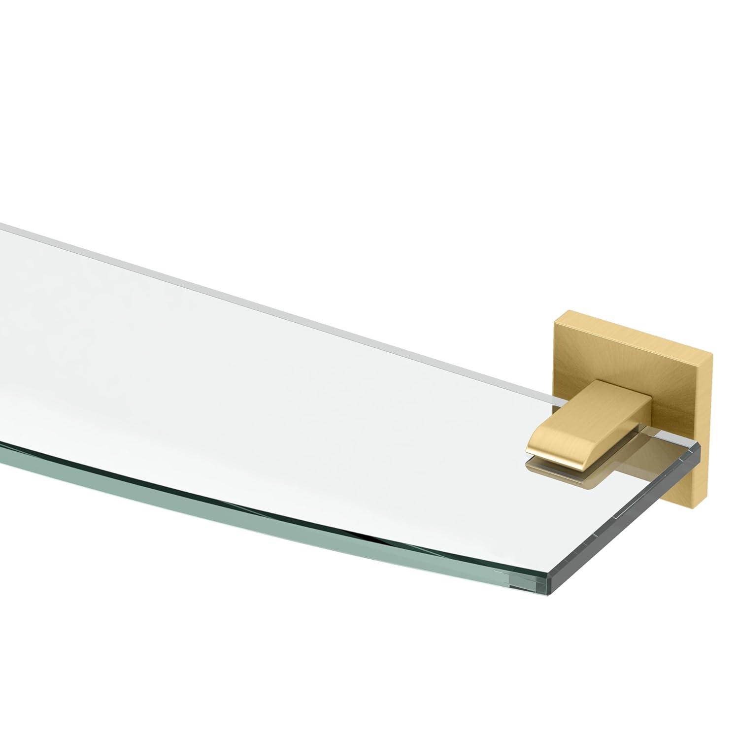 Gatco 4066 Elevate Vanity Glass Shelf, Brushed Brass