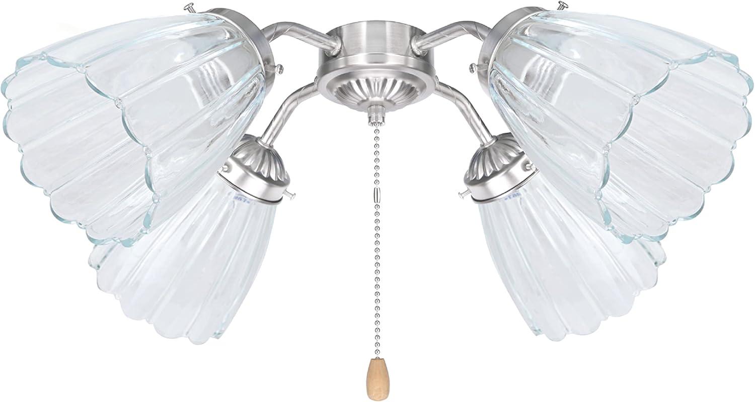 Aspen Creative Corporation 4.875-in x 3.875-in Bowl Clear Textured glass Ceiling fan light shade with 2-1/8-in Fitter (Setscrew Fitter)