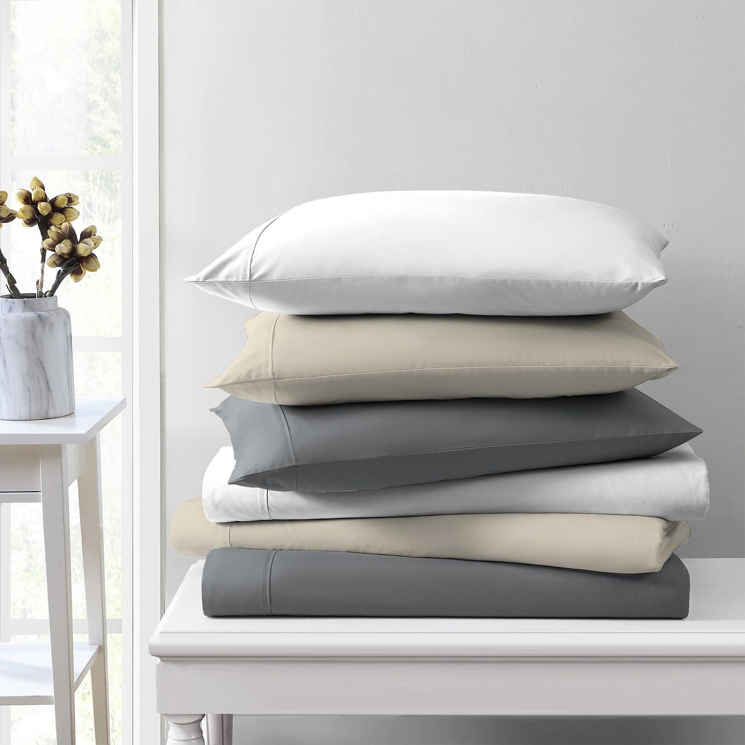 Full 1000 Thread Count Cotton Solid Sheet Set White - Aireolux