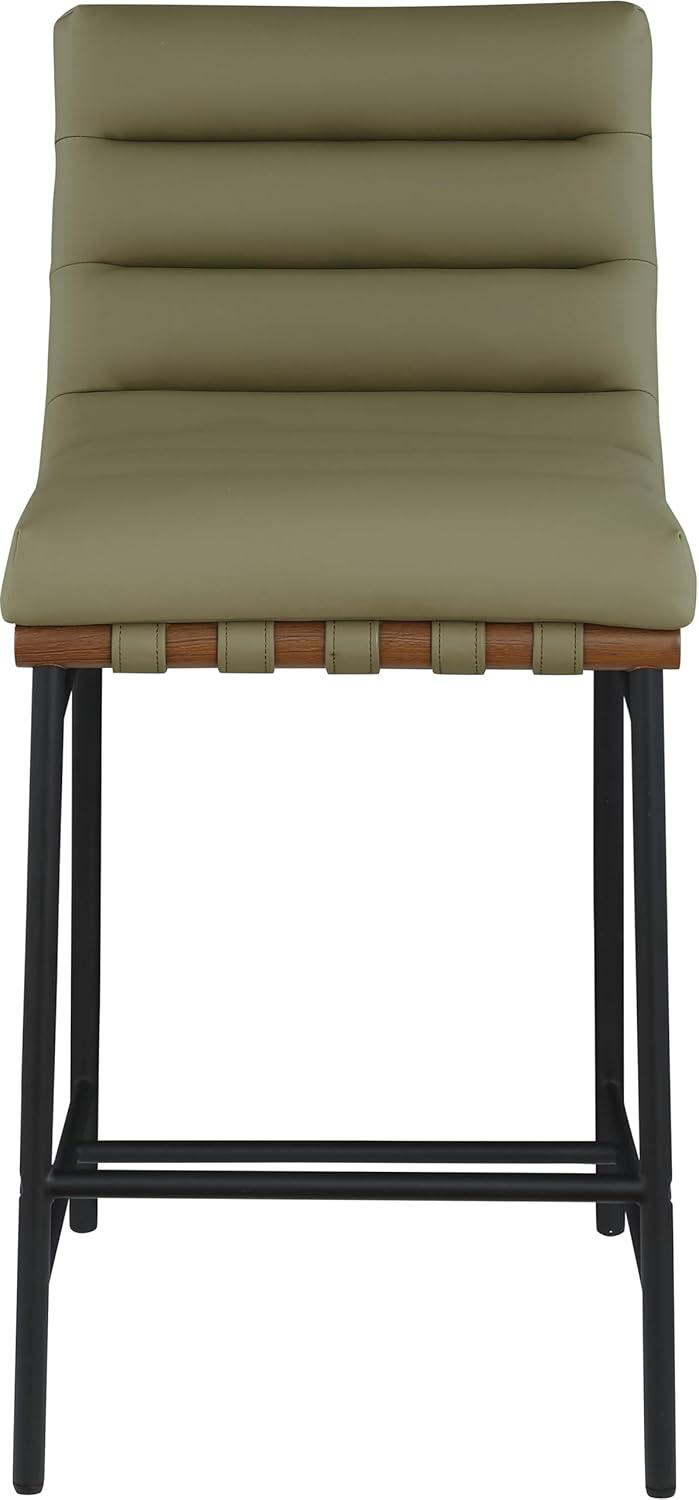 Meridian Furniture,Burke Green Vegan Leather Counter Stool