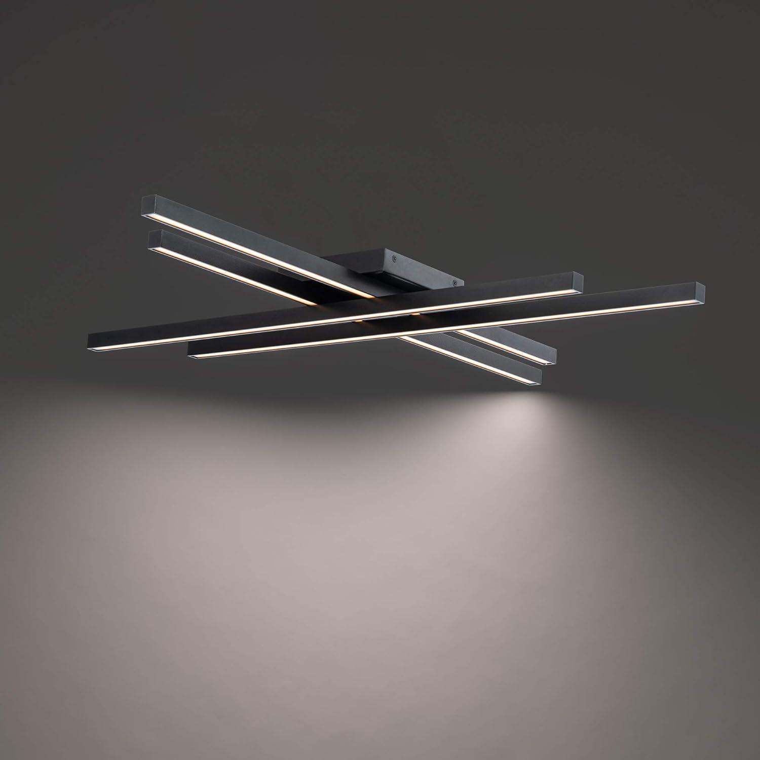 WAC Lighting Parallax 32" LED 3-CCT 3000K Modern Aluminum Flush Mount in Black