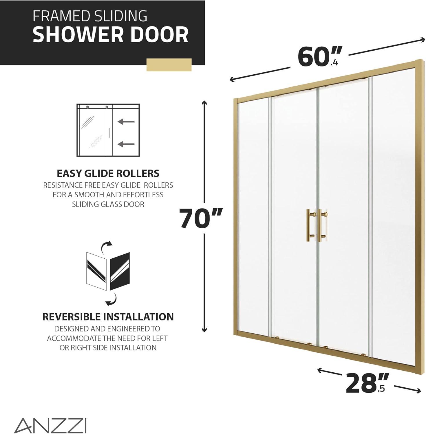 60" - 60.4" W x 70" H Framed Shower Door