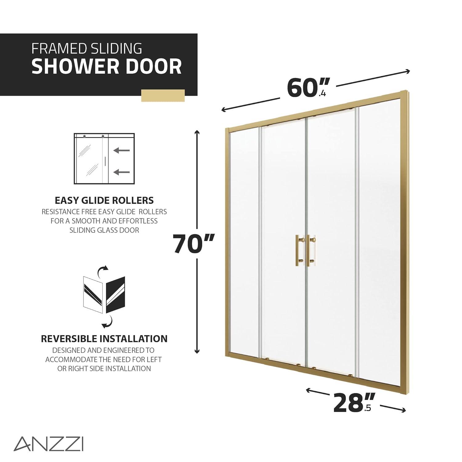 60" - 60.4" W x 70" H Framed Shower Door